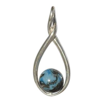 Turquoise Infinity Cremation Ash Pendant