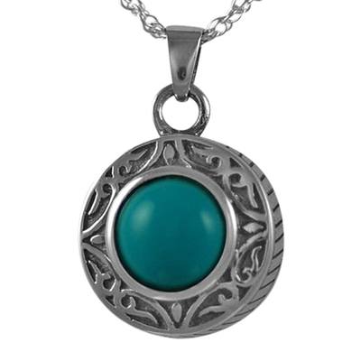 Round Turquoise Antique Keepsake Pendant