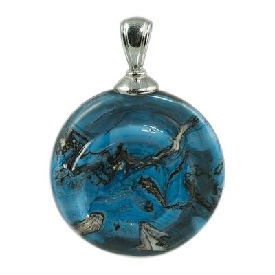 Turquoise Spiral Cremation Ash Pendant