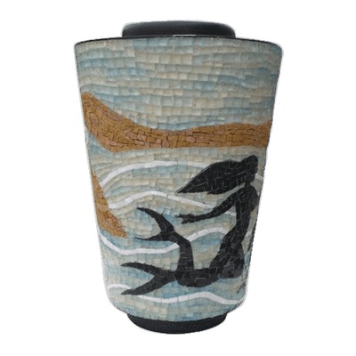 Mermaid Mosaic Cremation Urn