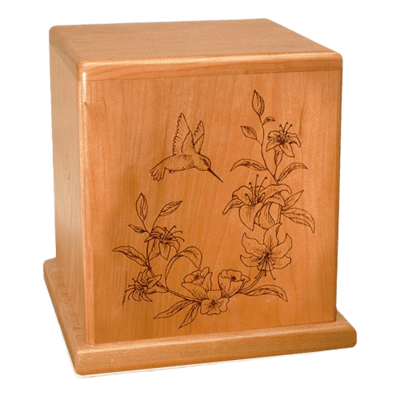 Hummingbird Cherry Cremation Urn