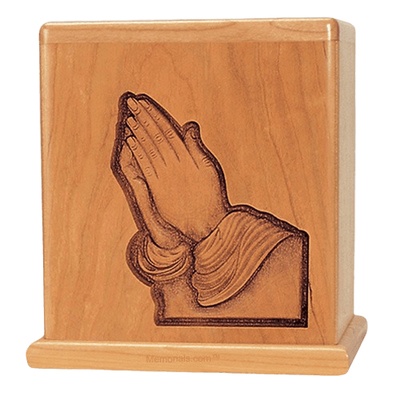 Praying Hands Cherry Cremation Urn