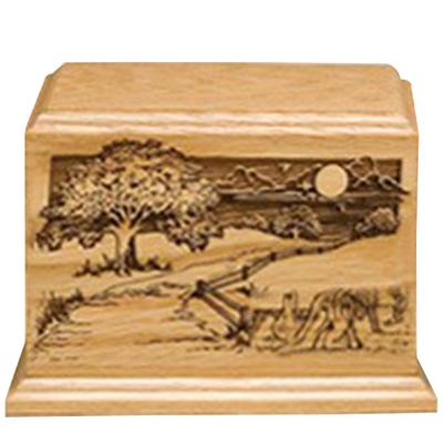 Farm Road Wood Cremation Urn