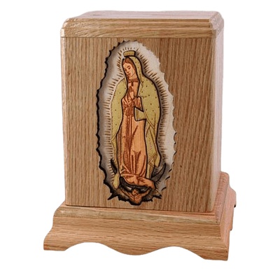 Lady of Guadalupe Oak Companion Urn