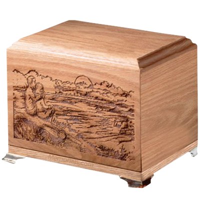 Sunset Oak Wood Cremation Urn