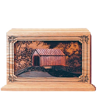 Covered Bridge Wood Cremation Urns