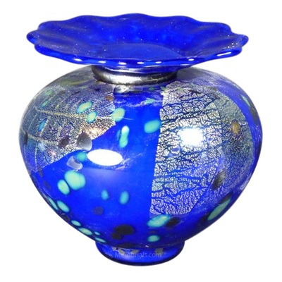 Venetia Blue Glass Pet Urn