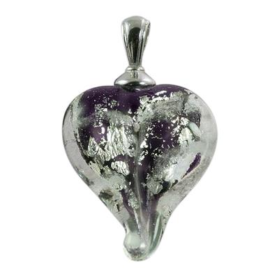 Violet & Silver Love Cremation Ash Pendant