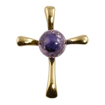 Violet Cross Cremation Ash Pendant