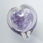 Violet Heart Glass Cremation Keepsake