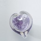Violet Heart Small Glass Cremation Keepsake