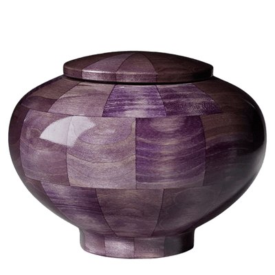 Violet Medium Wood Urn