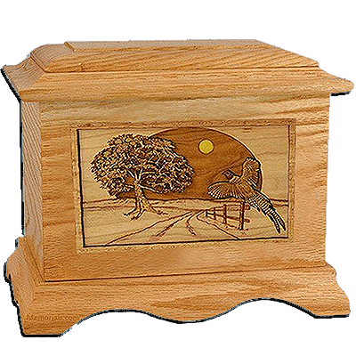 Winding Road Oak Cremation Urn For Two