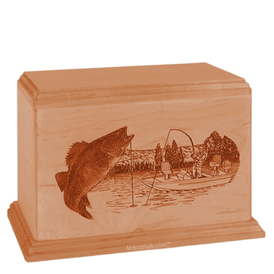 Trout Companion Cherry Wood Urn