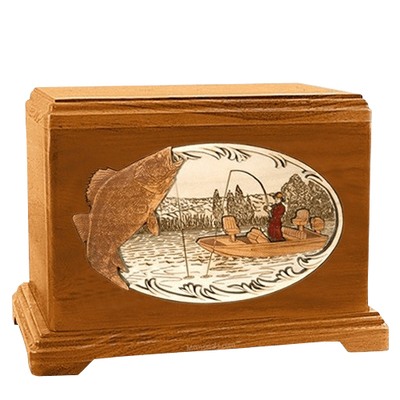 Walleye Fishing Mahogany Hampton Cremation Urn