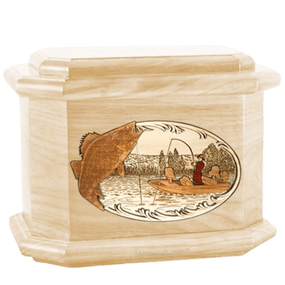 Walleye Fishing Maple Octagon Cremation Urn