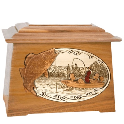 Walleye Fishing Oak Aristocrat Cremation Urn