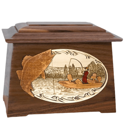 Walleye Fishing Walnut Aristocrat Cremation Urn