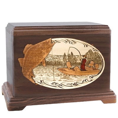 Walleye Fishing Walnut Hampton Cremation Urn