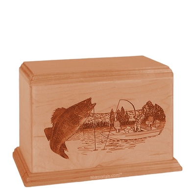 Trout Individual Cherry Wood Urn