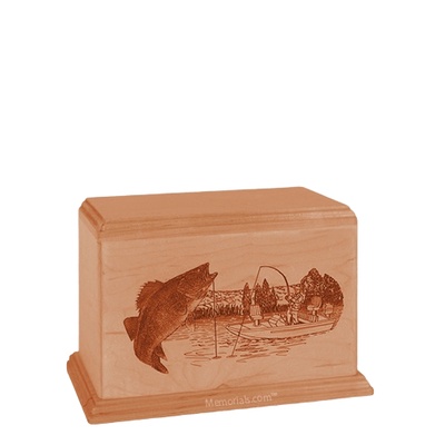 Trout Small Cherry Wood Urn