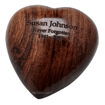 Walnut Heart Keepsake Cremation Urn