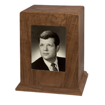 Walnut Picture Wood Cremation Urn