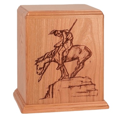 Warrior Cherry Wood Cremation Urn