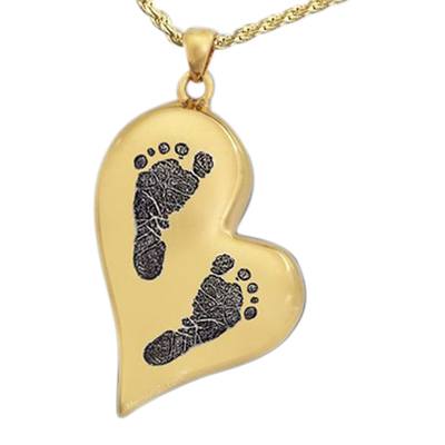 Whimsical Heart 14k Gold Cremation Print Keepsake