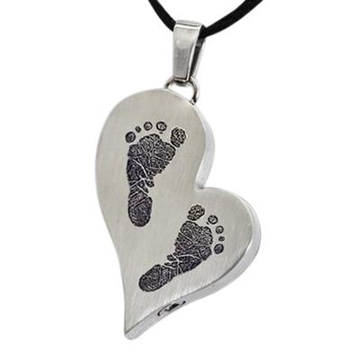 Whimsical Heart Stainless Cremation Print Keepsake