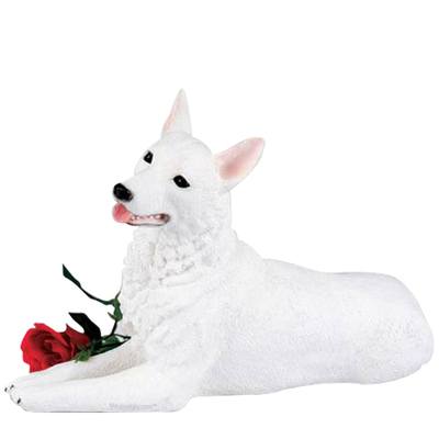 White German Shepherd Cremation Urn