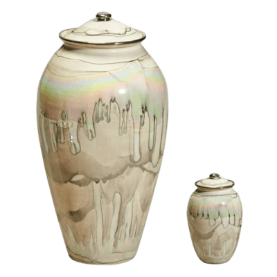 White Gold Ceramic Cremation Urns