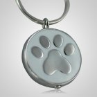 White Paw Cremation Keychain