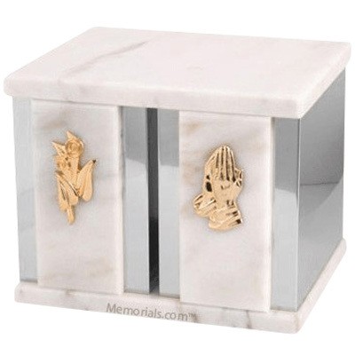 White Peace Silver Urn For Two