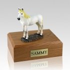 White Standing Large Horse Cremation Urn