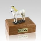 White Standing Medium Horse Cremation Urn