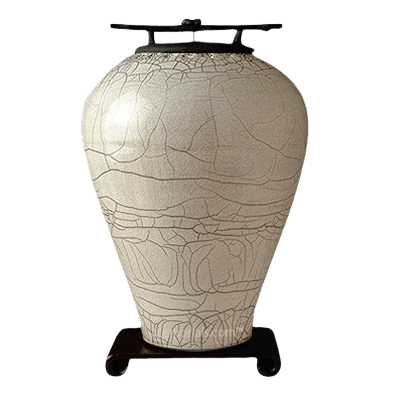Raku Tall White Cremation Urns
