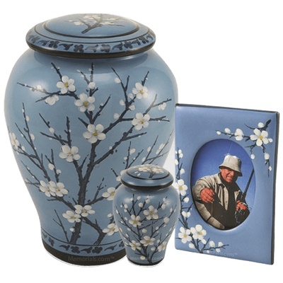 Winter Blossom Ceramic Urns