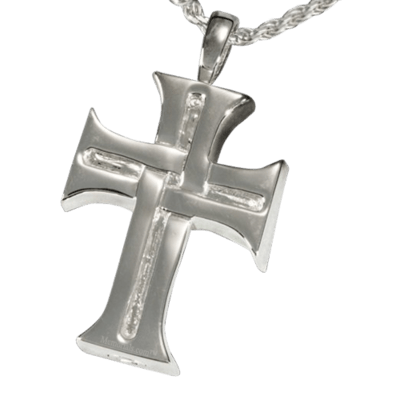 Woven Cross Cremation Pendant III