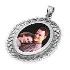 Woven Silver Photo Pendant