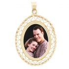 Woven Yellow Gold Photo Pendant