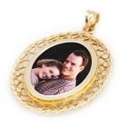 Woven Yellow Gold Photo Pendant