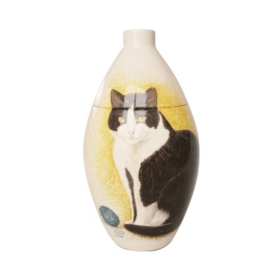 Black & White Cat Medium Cremation Urn