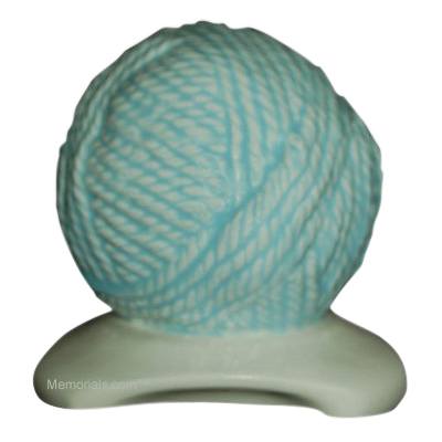 Yarn Ball Blue Cremation Urn