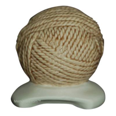 Yarn Ball Cream Cremation Urn