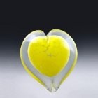 Yellow Heart Small Glass Cremation Keepsake