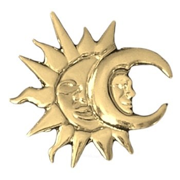 Gold Sun And Moon Emblem