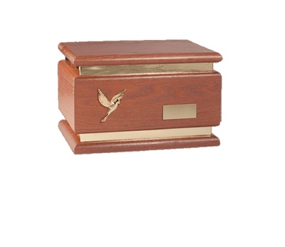 Zari Burgundy Wood Cremation Urn