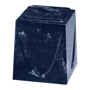 Navy Saturn Marble Cremation Urn