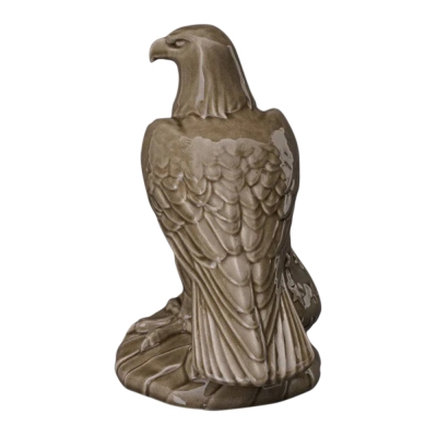 American Bald Eagle Beige Ceramic Urn